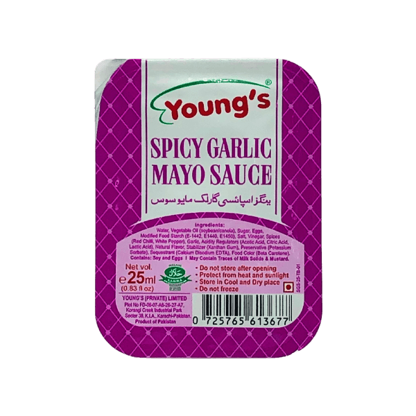 YOUNG`S SPICY GARLIC MAYO SAUCE 25ML - Nazar Jan's Supermarket