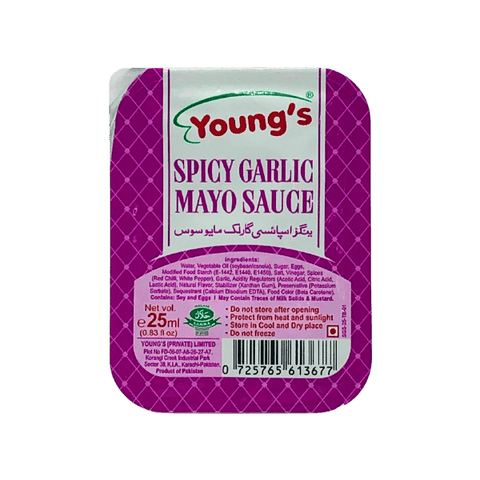 YOUNG`S SPICY GARLIC MAYO SAUCE 25ML - Nazar Jan's Supermarket