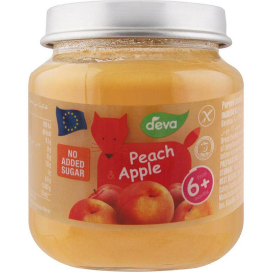 DEVA PEACH APPLE 6+ MONTHS 125GM - Nazar Jan's Supermarket