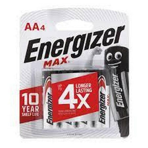 AA 4 ENERGIZER MAX UP TO 10X LONGER LASTING 4 PIECE - Nazar Jan's Supermarket
