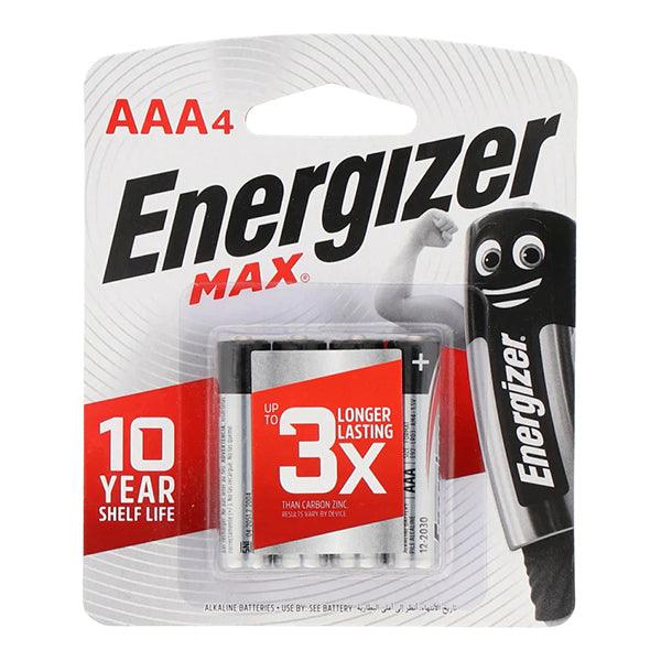AAA4 ENERGIZER MAX UP TO 3X LONGER LASTING 4 PIECE - Nazar Jan's Supermarket