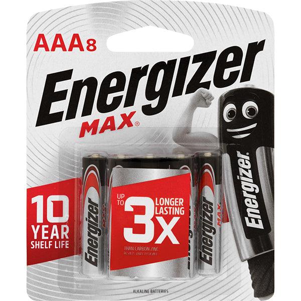 AAA8 ENERGIZER MAX UP TO 3X LONGER LASTING 8 PIECE - Nazar Jan's Supermarket