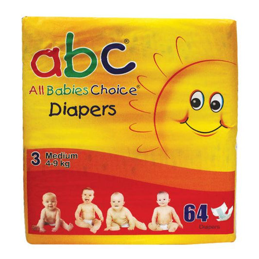 ABC DIAPERS MEDIUM SIZE 3 4-9KG 64PCS - Nazar Jan's Supermarket