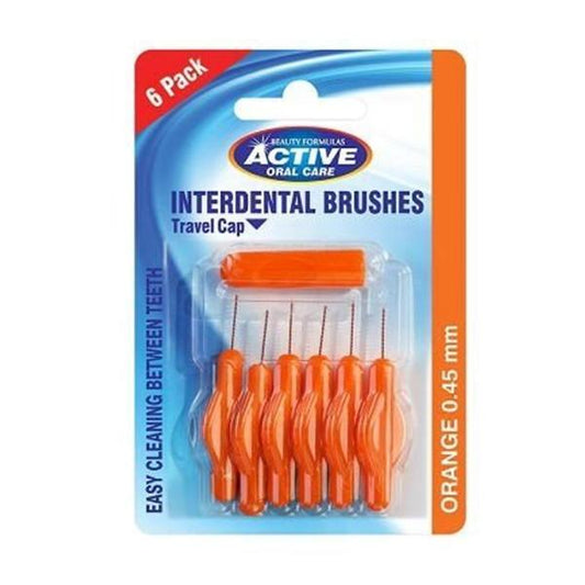 ACTIVE ORAL CARE INTERDENTAL BRUSHES 6PACK ORANGE 0.45MM - Nazar Jan's Supermarket