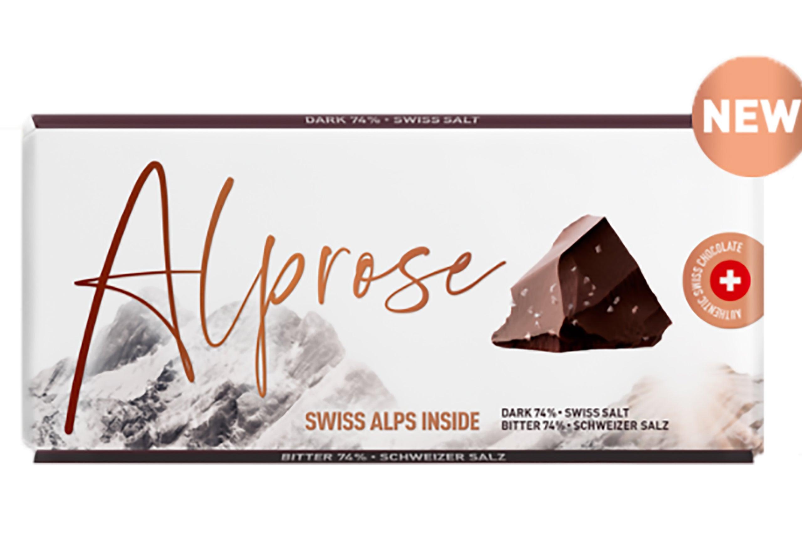 ALPROSE FLAT DARK 74% SWISS SALT 100GM - Nazar Jan's Supermarket