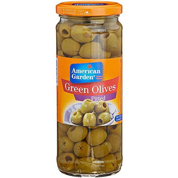 AMERICAN GARDEN GREEN OLIVES PITTED 450G - Nazar Jan's Supermarket