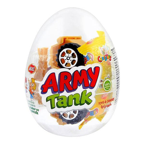 ARAS ARMY TANK SURPRISE EGG & CANDY 10GM - Nazar Jan's Supermarket