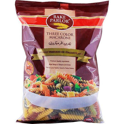BAKE PARLOR THREE COLOR MACARONI 400GM - Nazar Jan's Supermarket