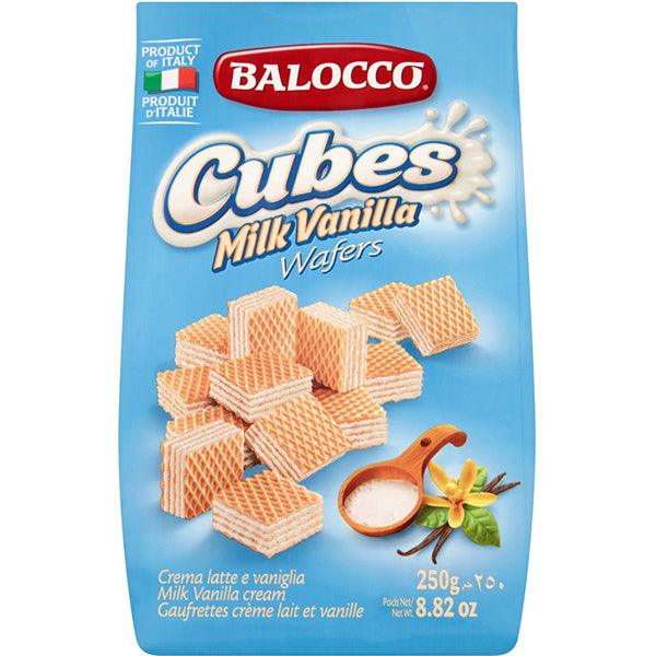 BALOCCO CUBES MILK VANILLA WAFERS 250GM POUCH - Nazar Jan's Supermarket