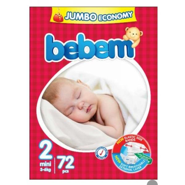 Bebem BEBEM MINI 2 3-6KG 72PCS JUMBO ECONOMY – Nazar Jan's Supermarket