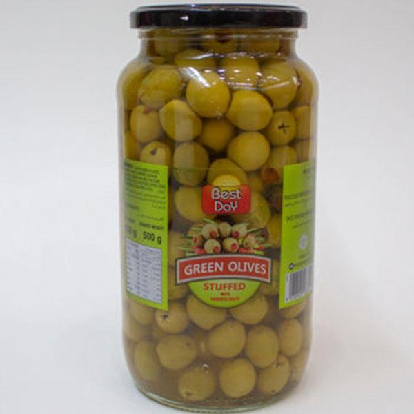 BEST DAY GREEN OLIVE STUFFED 150GM - Nazar Jan's Supermarket