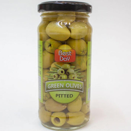 BEST DAY GREEN OLIVES PITTED 220GM - Nazar Jan's Supermarket