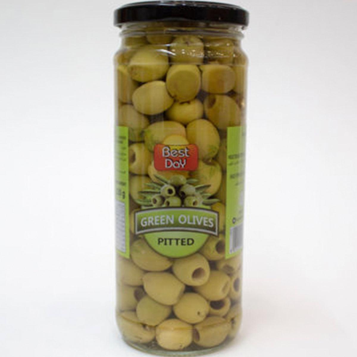 BEST DAY GREEN OLIVES PITTED 430GM - Nazar Jan's Supermarket