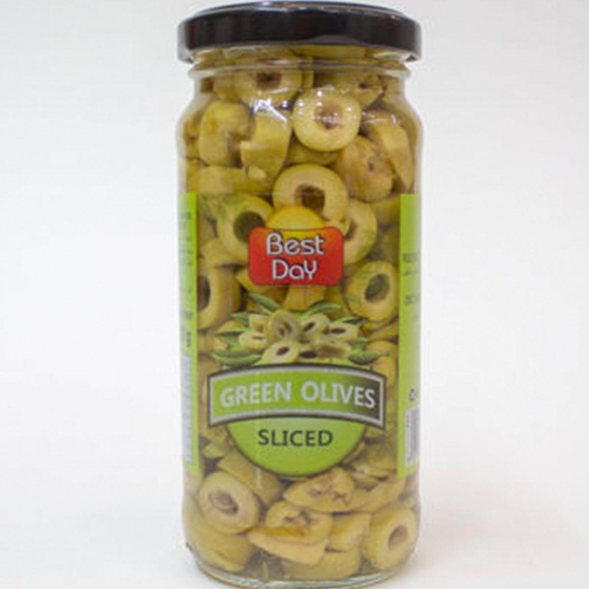 BEST DAY GREEN OLIVES SLICED 900GM - Nazar Jan's Supermarket