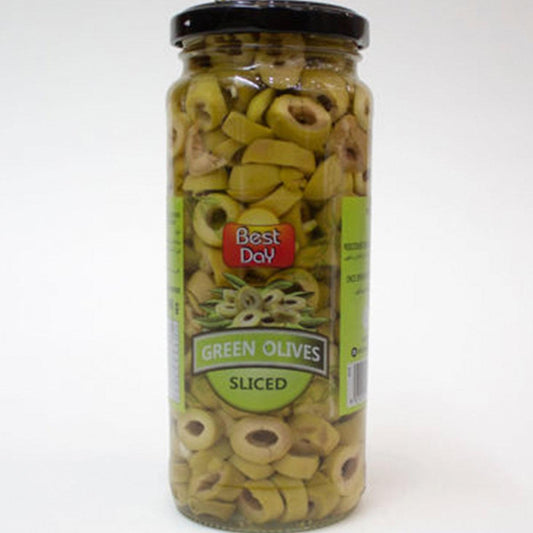 BEST DAY GREEN OLIVES STUFFED 440GM - Nazar Jan's Supermarket