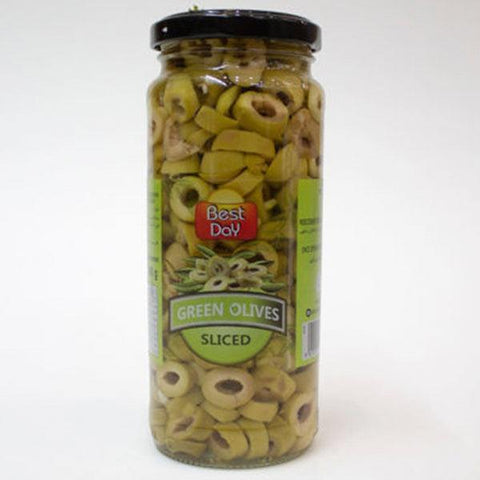 BEST DAY PLAIN GREEN OLIVES IN BRINE 345GM - Nazar Jan's Supermarket