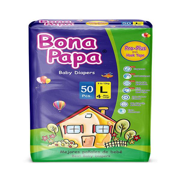 BONA PAPA PRO PLUS LARGE DIAPER 50PCS - Nazar Jan's Supermarket