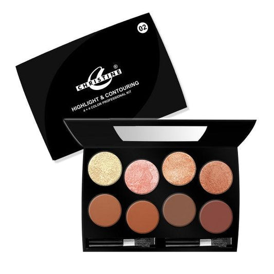 CHRISTINE HIGHLIGHT & CONTOURING 4+4 COLOR KIT - Nazar Jan's Supermarket
