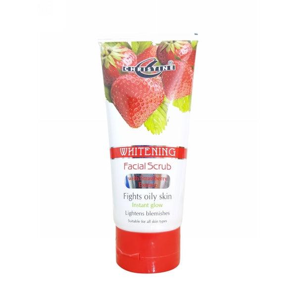 CHRISTINE WHITENING FACIAL SCRUB WITH STRAWBERRY EXTRACT 150G - Nazar Jan's Supermarket