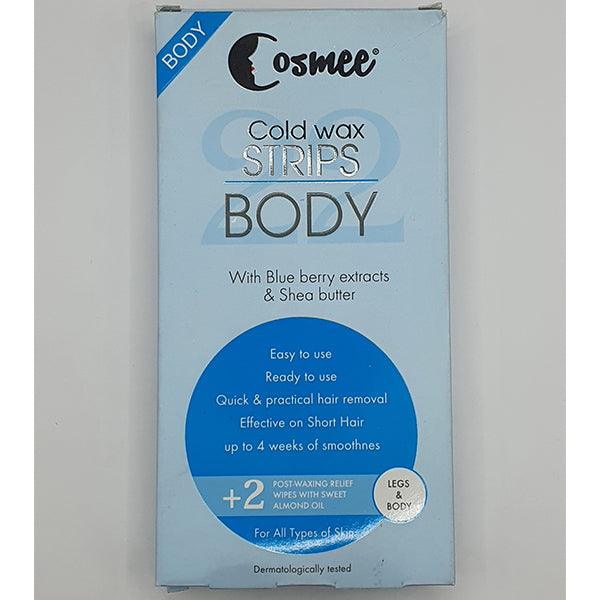 COSMEE COLD WAX STRIPS NOSE WITH BLUE BERRY SHEA BUTTER NOSE STRIPS - Nazar Jan's Supermarket