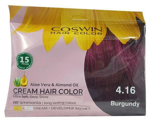 COSWIN HAIR COLOR ALOE VERA ALMOND OIL 4.16 BURGUNDY - Nazar Jan's Supermarket