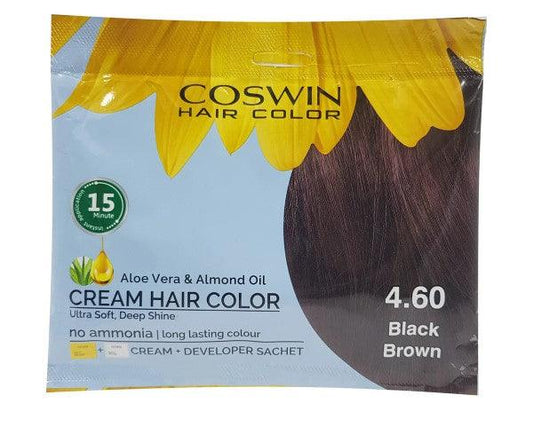 COSWIN HAIR COLOR ALOE VERA ALMOND OIL 4.60 BLACK BROWN - Nazar Jan's Supermarket