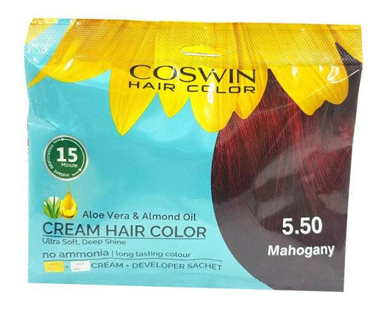 COSWIN HAIR COLOR ALOE VERA ALMOND OIL 5.50 MAHOGANY - Nazar Jan's Supermarket
