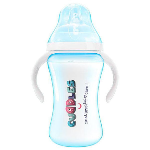 CUDDLES FEEDING BOTTLE BLUE 6M+ 260ML - Nazar Jan's Supermarket