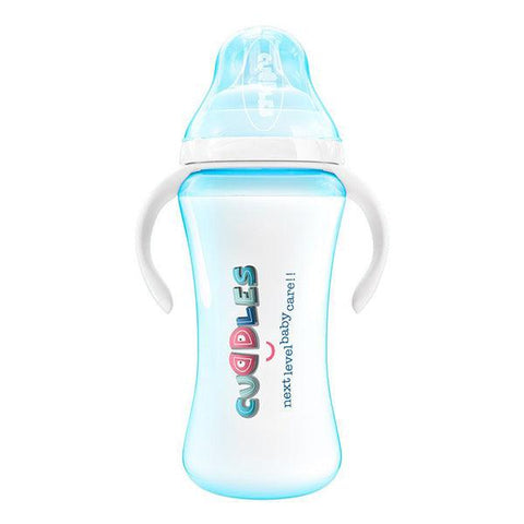 CUDDLES FEEDING BOTTLE BLUE 9M+ 330ML - Nazar Jan's Supermarket