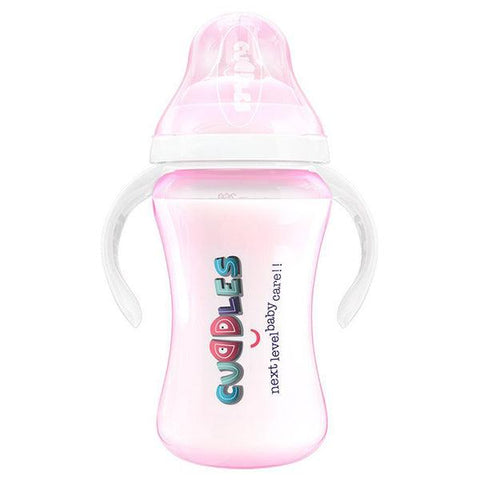 CUDDLES FEEDING BOTTLE PINK 6M+ 260ML - Nazar Jan's Supermarket