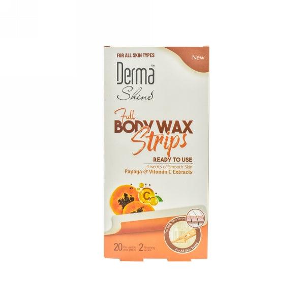 DERMA SHINE PAPAYA & VITAMIN C FULL BODY WAX STRIPS 20PCS - Nazar Jan's Supermarket