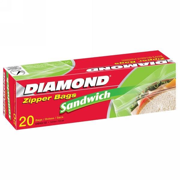 DIAMOND ZIPPER BAGS SANDWICH 14.9CM - Nazar Jan's Supermarket