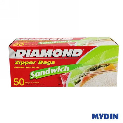 DIAMOND ZIPPER BAGS SANDWICH 50S 14.9CM - Nazar Jan's Supermarket
