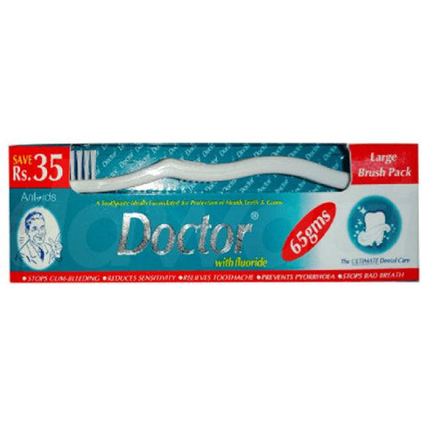 DOCTOR TOOTH PASTE WITH BRUSH LARGE 65GM - Nazar Jan's Supermarket