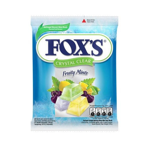 FOX`S CRYSTAL CLEAR 90G FRUITY MINTS BAG - Nazar Jan's Supermarket