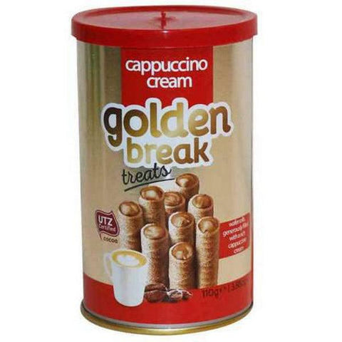 GOLDEN BREAK TREATS WAFER CAPPUCCINO CREAM 135GM - Nazar Jan's Supermarket