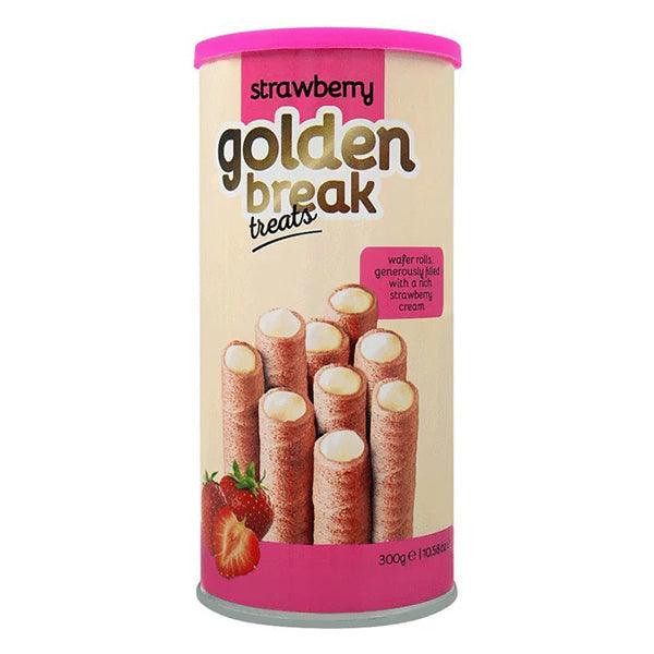 GOLDEN BREAK TREATS WAFER STRAWBERRY 300GM - Nazar Jan's Supermarket