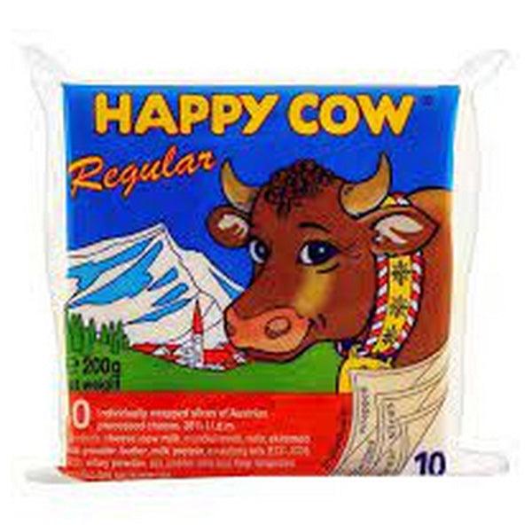 HAPPY COW REGULAR CHEESE SLICE 10PCS 200GM - Nazar Jan's Supermarket