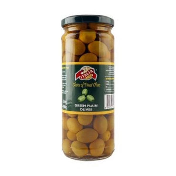 ITALIA GREEN PLAIN OLIVES 230G - Nazar Jan's Supermarket