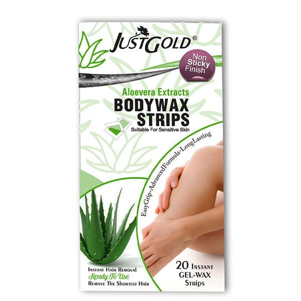 JUST GOLD BODY WAX STRIPS ALOEVERA EXTRACTS 20 STRIPS LARGE - Nazar Jan's Supermarket