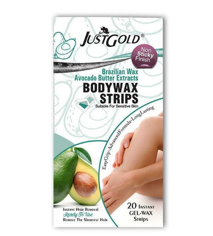 JUST GOLD BODY WAX STRIPS AVOCADO BUTTER EXTRACTS 20 STRIPS SMALL - Nazar Jan's Supermarket