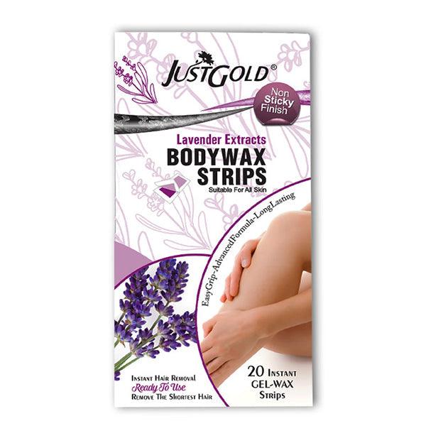 JUST GOLD BODY WAX STRIPS LAVENDER EXTRACTS 20 STRIPS LARGE - Nazar Jan's Supermarket