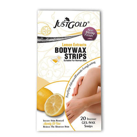JUST GOLD BODY WAX STRIPS LEMON EXTRACTS 20 STRIPS LARGE - Nazar Jan's Supermarket