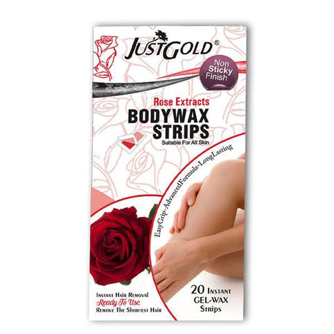 JUST GOLD BODY WAX STRIPS ROSE EXTRACTS 20 STRIPS SMALL - Nazar Jan's Supermarket