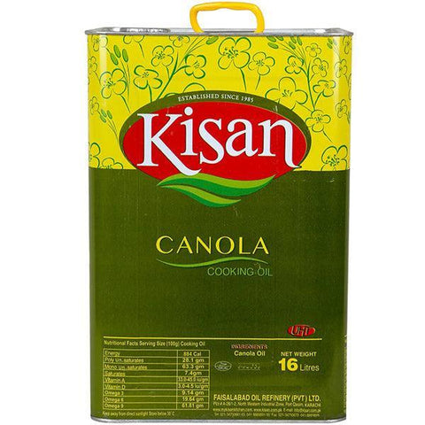 KISAN CANOLA COOKING OIL 16LTR CAN - Nazar Jan's Supermarket
