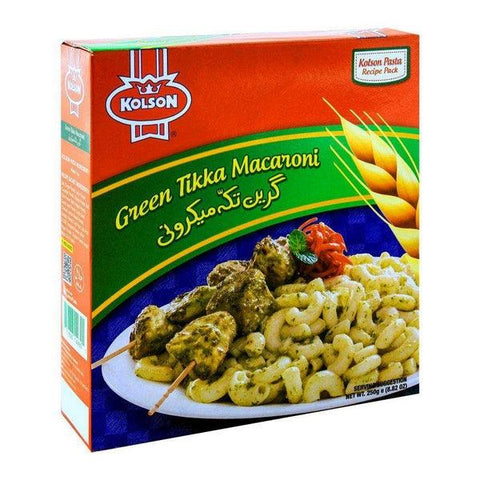 KOLSON GREEN TIKKA MACARONI 250GM - Nazar Jan's Supermarket