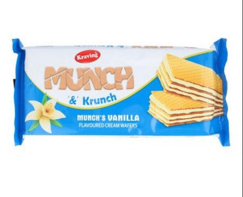 KRAVING MUNCH & KRUNCH VANILLA CREAM WAFFERS 150G - Nazar Jan's Supermarket