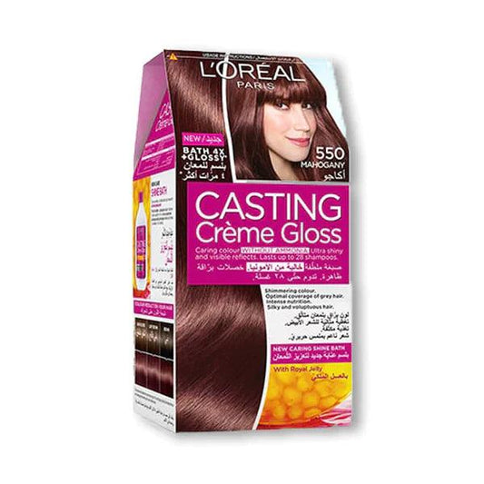 LOREAL CASTING HAIR COLOR MAHOGANY LIGHT BROWN CG 550 - Nazar Jan's Supermarket