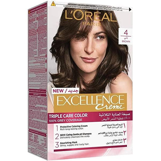 LOREAL EXCLLENCE HAIR COLOR 4 BROWN CHATAIN - Nazar Jan's Supermarket
