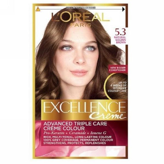 LOREAL EXCLLENCE HAIR COLOR 5.3 LIGHT GOLDEN BROWN - Nazar Jan's Supermarket